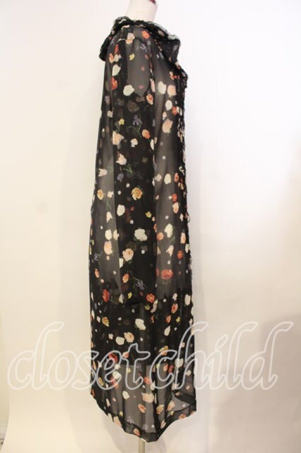 画像3: WONDERFUL WORLD / ローズシフォンチャイナボタンワンピース  クロ O-25-12-13-016-LO-OP-IG-ZT523 (3)