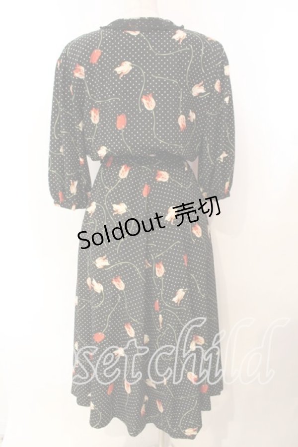 画像3: INGEBORG / ドットチューリップワンピース  クロ O-25-12-13-017-LO-OP-IG-ZT523 (3)