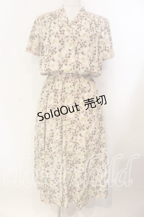 画像1: INGEBORG / スモック刺繍花がらワンピース  ピンク O-25-12-13-019-LO-OP-IG-ZT523 (1)