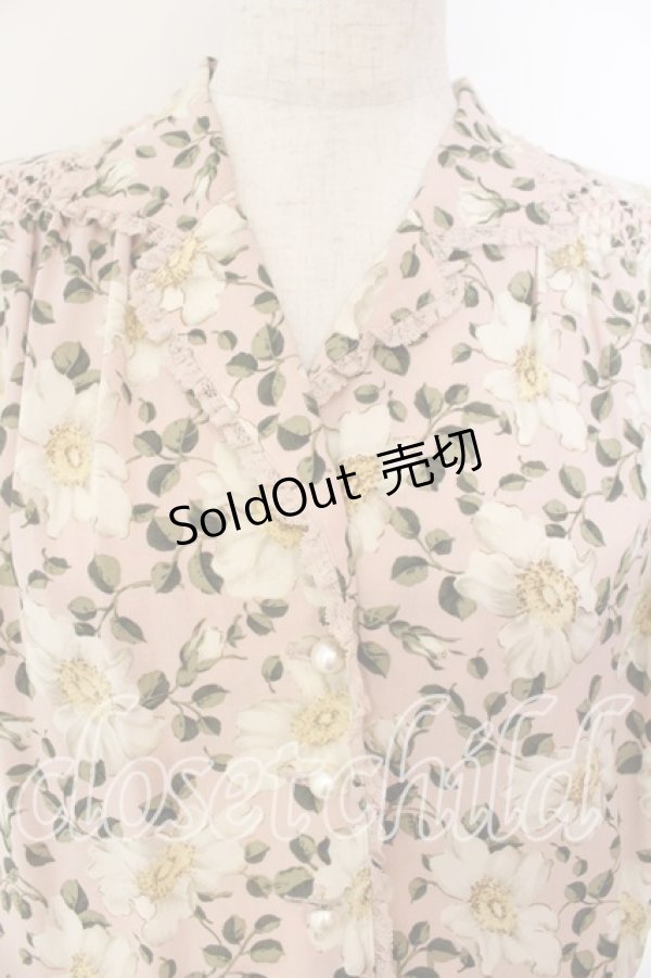 画像2: INGEBORG / スモック刺繍花がらワンピース  ピンク O-25-12-13-019-LO-OP-IG-ZT523 (2)