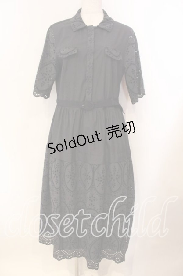 画像1: Jane Marple Dans Le Salon / Table cloth lace shirt dress ドレス Ｍ クロ O-25-12-13-020-JM-OP-IG-OS (1)
