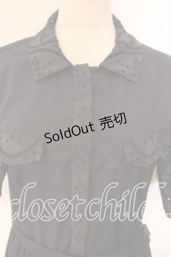 画像2: Jane Marple Dans Le Salon / Table cloth lace shirt dress ドレス Ｍ クロ O-25-12-13-020-JM-OP-IG-OS (2)
