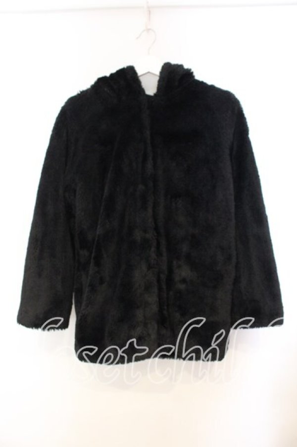 画像1: Ank Rouge / うさみみエコファーコート M クロ O-25-12-13-026-CA-CO-OW-ZY (1)