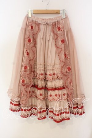 画像: PINK HOUSE / ロココレース使いスカート  ピンク O-25-12-15-035-LO-SK-OW-OS