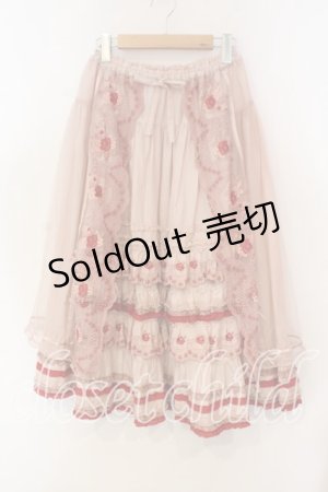 画像: PINK HOUSE / ロココレース使いスカート  ピンク O-25-12-15-035-LO-SK-OW-OS
