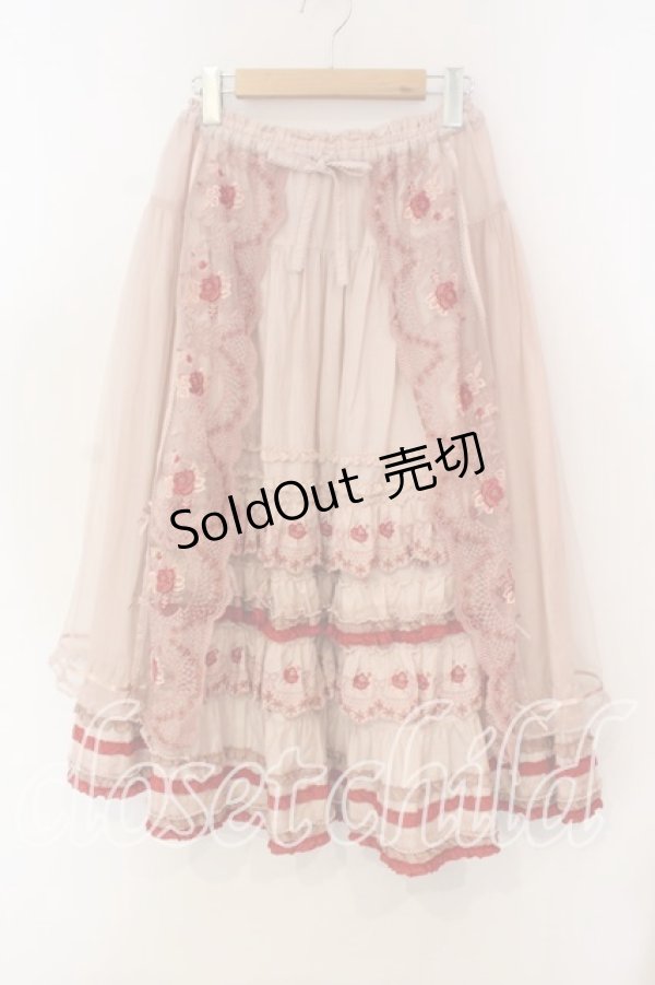 画像1: PINK HOUSE / ロココレース使いスカート  ピンク O-25-12-15-035-LO-SK-OW-OS (1)