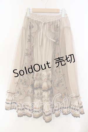 画像: PINK HOUSE / ロココレース使いスカート  ブラウン O-25-12-15-036-LO-SK-OW-OS