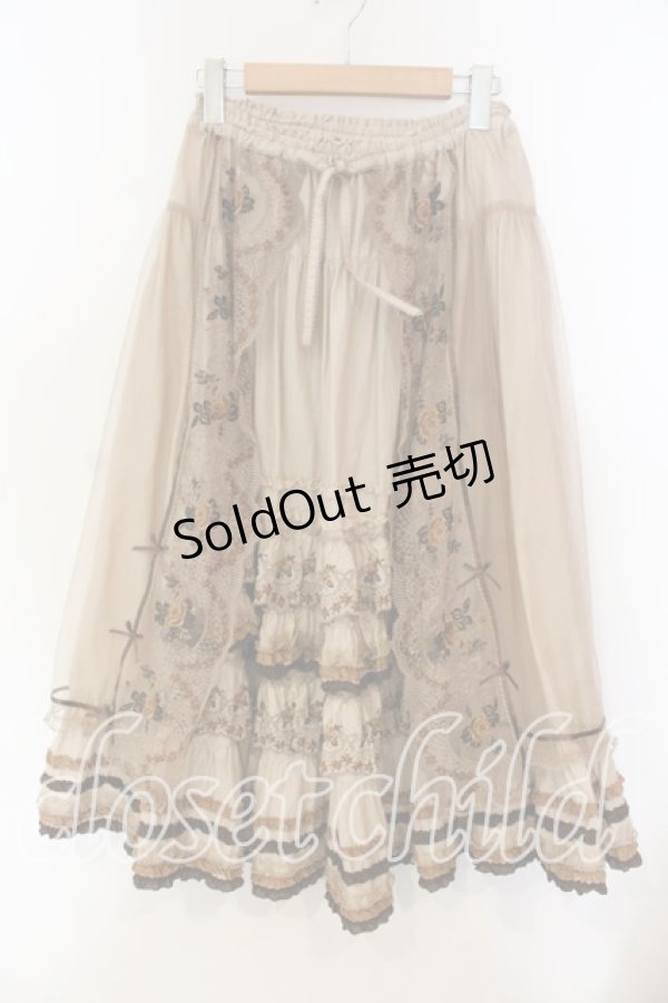 画像1: PINK HOUSE / ロココレース使いスカート  ブラウン O-25-12-15-036-LO-SK-OW-OS (1)
