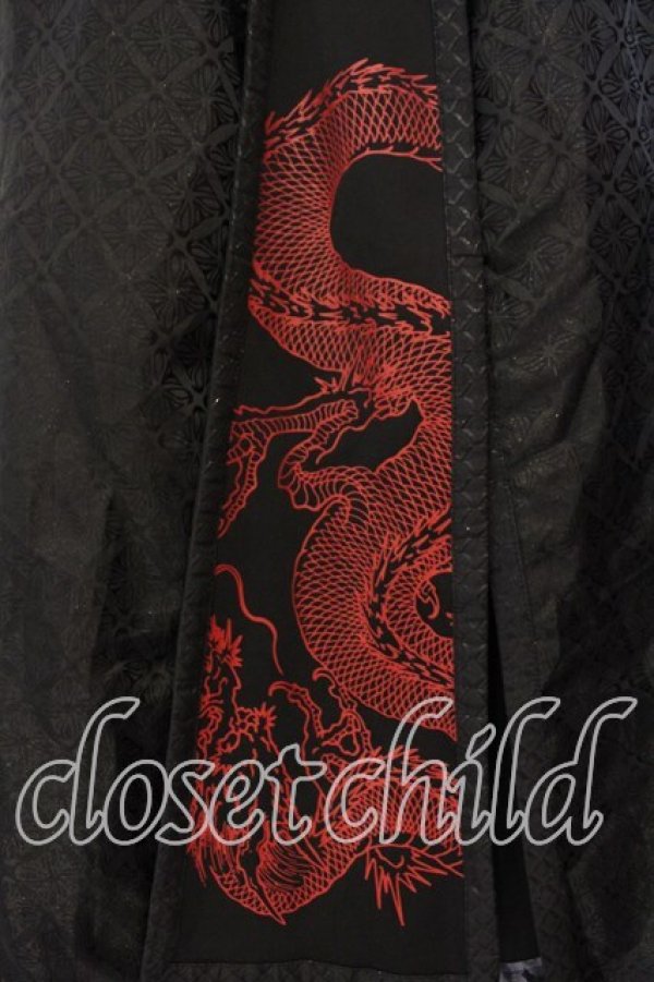 画像2: Qutie Frash / 和柄ワイドパンツ  ブラック O-25-12-15-038-QU-PA-OW-OS (2)