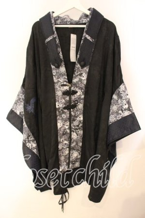 画像: Qutie Frash / 着物カーデ  ブラック O-25-12-15-041-QU-TO-OW-OS