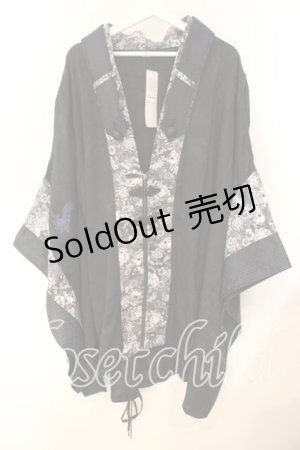 画像: Qutie Frash / 着物カーデ  ブラック O-25-12-15-041-QU-TO-OW-OS