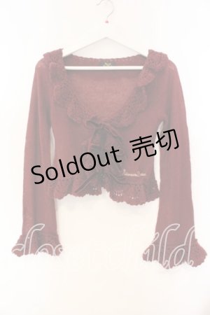 画像: ALICE and the PIRATES / A/Pモヘアリボンボレロ  ワイン O-25-12-15-043-PA-TO-OW-OS