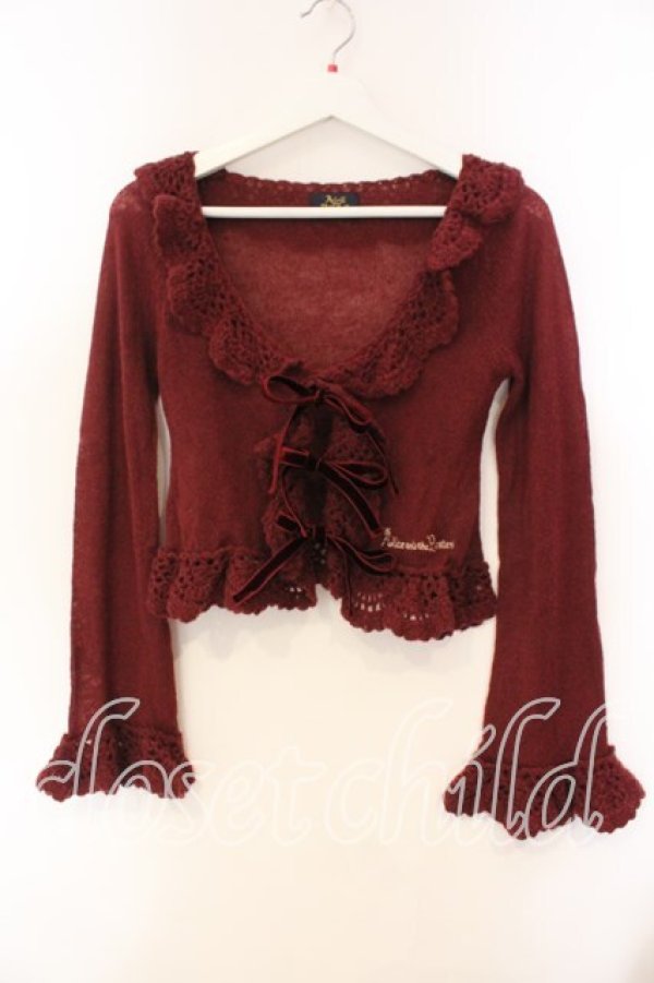 画像1: ALICE and the PIRATES / A/Pモヘアリボンボレロ  ワイン O-25-12-15-043-PA-TO-OW-OS (1)