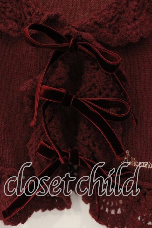 画像2: ALICE and the PIRATES / A/Pモヘアリボンボレロ  ワイン O-25-12-15-043-PA-TO-OW-OS (2)