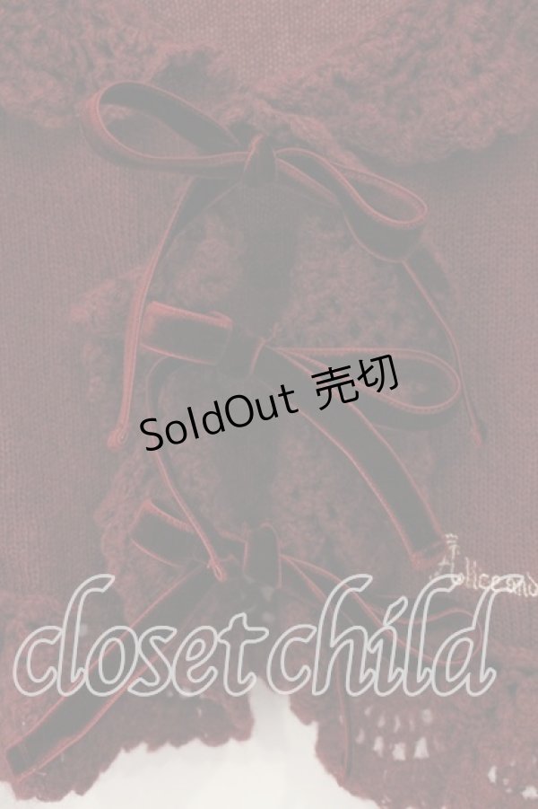 画像2: ALICE and the PIRATES / A/Pモヘアリボンボレロ  ワイン O-25-12-15-043-PA-TO-OW-OS (2)