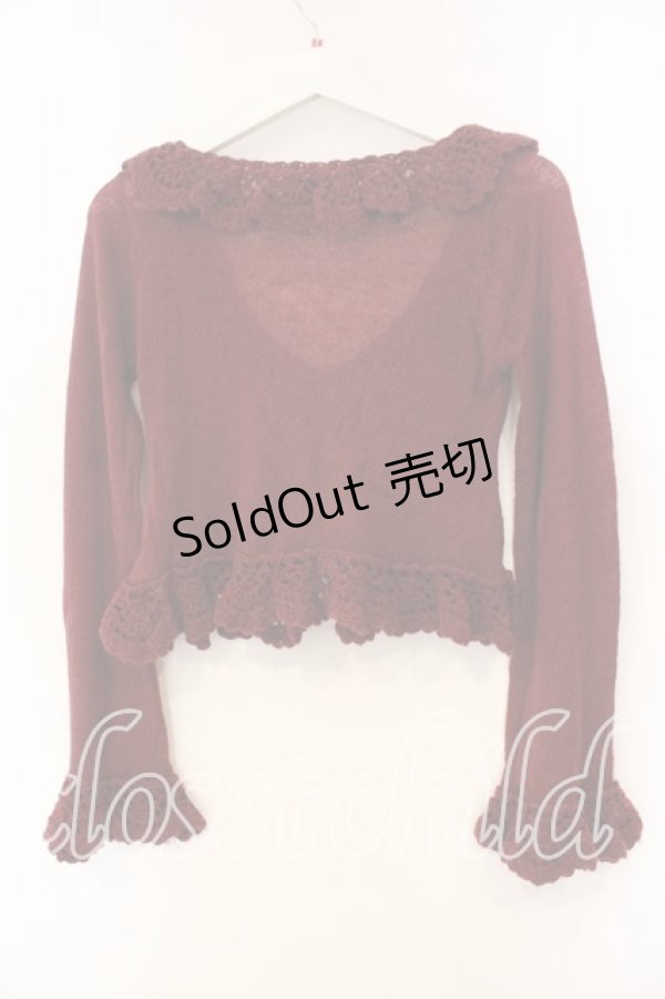 画像4: ALICE and the PIRATES / A/Pモヘアリボンボレロ  ワイン O-25-12-15-043-PA-TO-OW-OS (4)