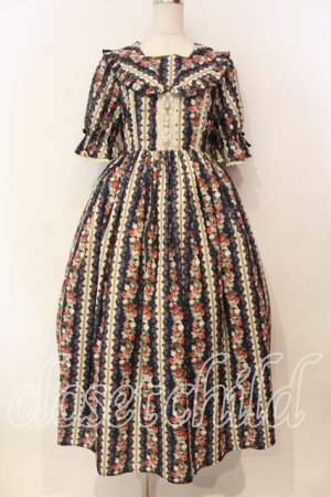 画像: axes femme kawaii / ローズベリーガーデンワンピース  ネイビー O-25-12-15-045-AX-OP-IG-OS