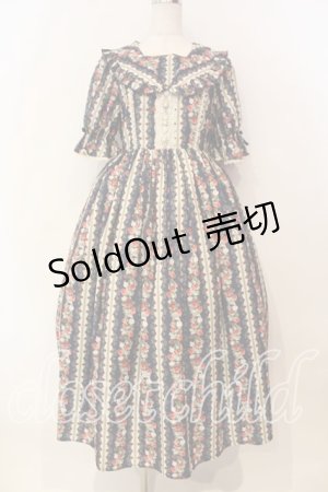 画像: axes femme kawaii / ローズベリーガーデンワンピース  ネイビー O-25-12-15-045-AX-OP-IG-OS