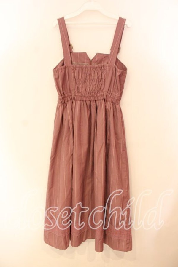 画像2: axes femme / ストライプ柄ジャンスカ  ピンク O-25-12-15-005-AX-OP-IG-OS (2)