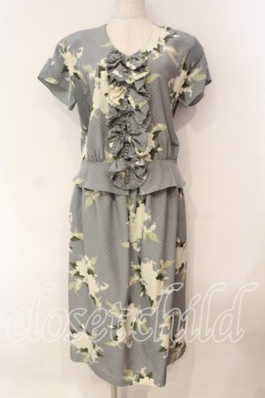 画像: INGEBORG / ドット花柄セットアップ  グリーン O-25-12-15-050-LO-OP-OW-OS