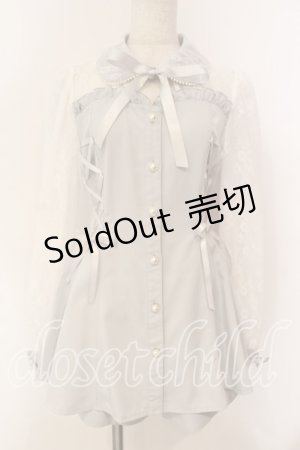 画像: Secret Honey / ビスチェ切替長袖セットアップ  サックス O-25-12-15-051-CA-OP-OW-OS