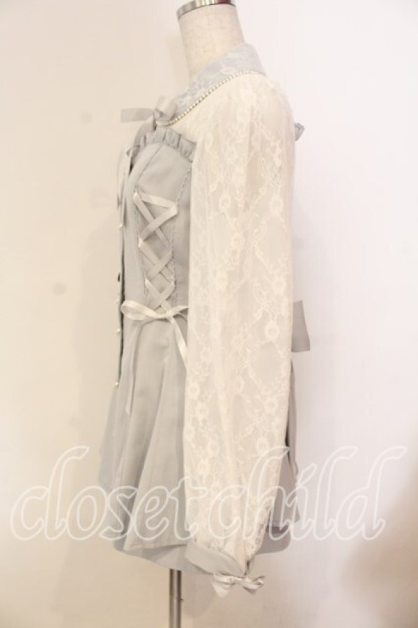 画像3: Secret Honey / ビスチェ切替長袖セットアップ  サックス O-25-12-15-051-CA-OP-OW-OS (3)