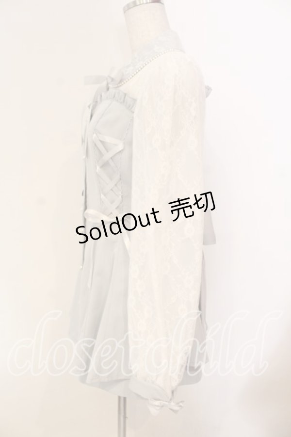 画像3: Secret Honey / ビスチェ切替長袖セットアップ  サックス O-25-12-15-051-CA-OP-OW-OS (3)