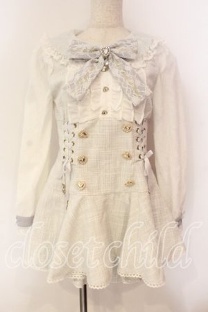 画像: LIZ LISA / メッセージリボンツイードセットアップ  ブルー（公式色展開） O-25-12-15-053-LO-OP-IG-OS