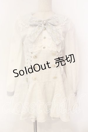 画像: LIZ LISA / メッセージリボンツイードセットアップ  ブルー（公式色展開） O-25-12-15-053-LO-OP-IG-OS