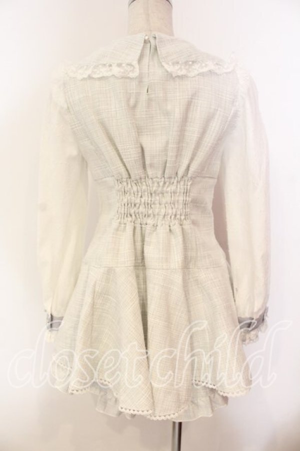 画像4: LIZ LISA / メッセージリボンツイードセットアップ  ブルー（公式色展開） O-25-12-15-053-LO-OP-IG-OS (4)