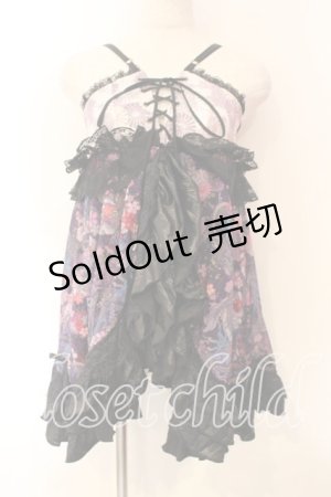 画像: Qutie Frash / 和柄ベビードール  パープル O-25-12-15-057-QU-OP-OW-ZI