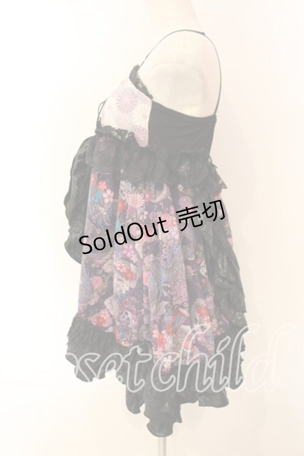 画像3: Qutie Frash / 和柄ベビードール  パープル O-25-12-15-057-QU-OP-OW-ZI (3)