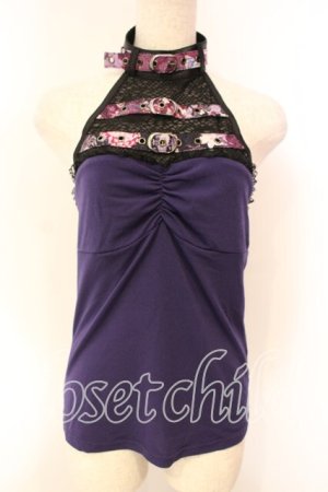 画像: Qutie Frash / ベルト付きホルターキャミ  パープル O-25-12-15-058-QU-TO-OW-OS