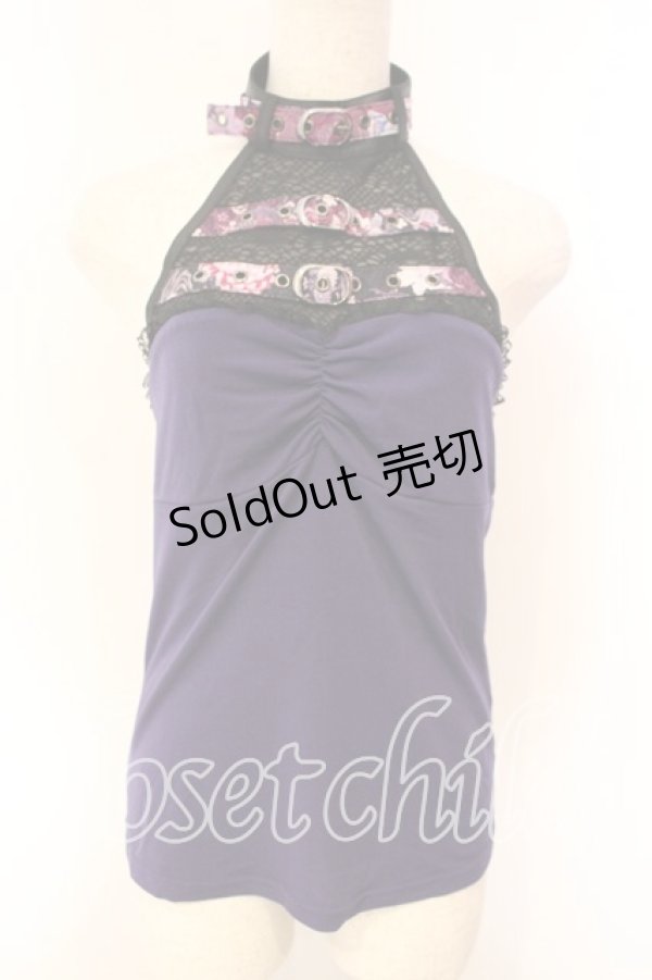 画像1: Qutie Frash / ベルト付きホルターキャミ  パープル O-25-12-15-058-QU-TO-OW-OS (1)