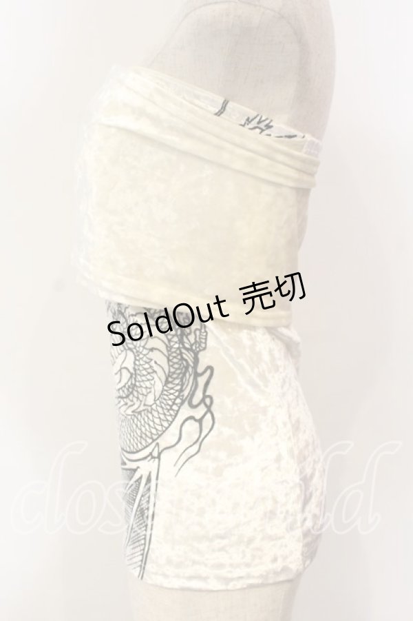 画像2: Qutie Frash / ベロアサラシトップス  ホワイト O-25-12-15-061-QU-TO-OW-ZT515 (2)