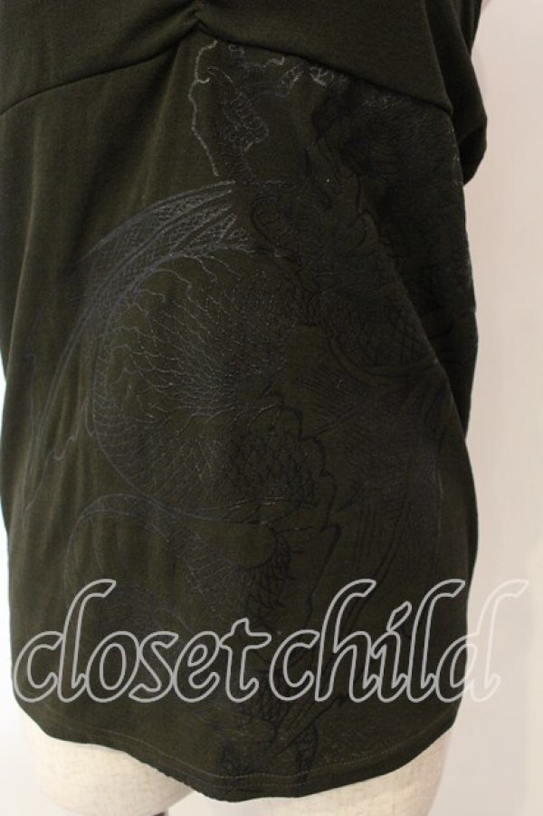 画像2: Qutie Frash / ドラゴンptクロスキャミ  カーキグリーン O-25-12-15-063-QU-TO-OW-OS (2)