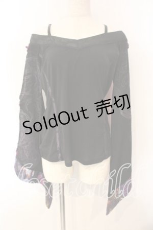 画像: Qutie Frash / オフショルインナー  ブラック×パープル O-25-12-15-065-QU-TO-OW-OS