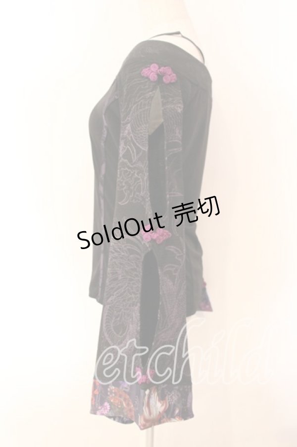 画像3: Qutie Frash / オフショルインナー  ブラック×パープル O-25-12-15-065-QU-TO-OW-OS (3)