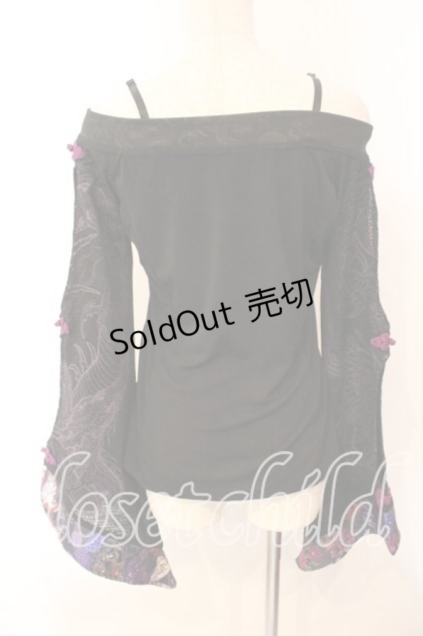 画像4: Qutie Frash / オフショルインナー  ブラック×パープル O-25-12-15-065-QU-TO-OW-OS (4)