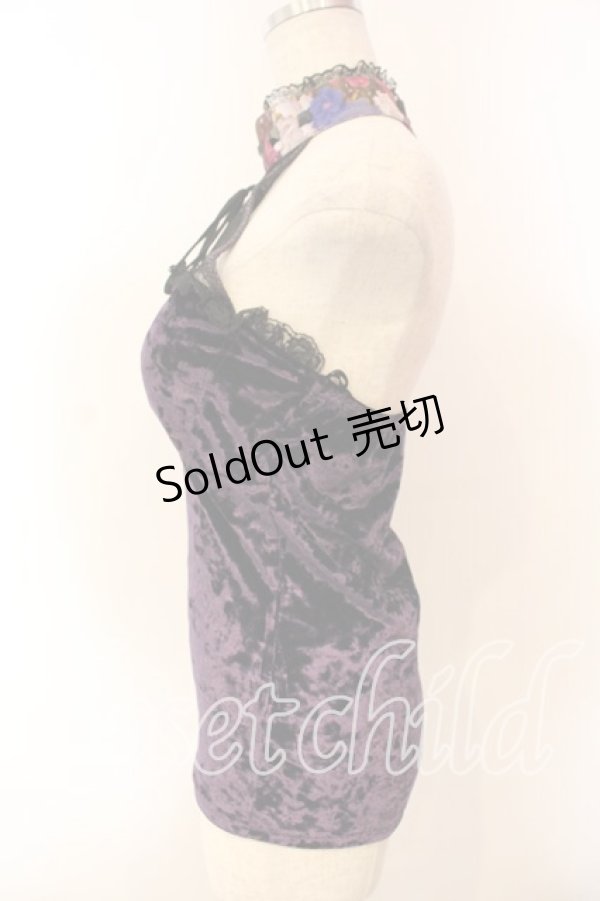 画像3: Qutie Frash / ベロアホルターキャミソール  パープル O-25-12-15-067-QU-TO-OW-OS (3)