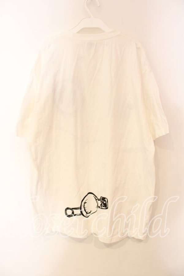 画像2: NieR CLOTHING / 両面デザイン入りFACE CUTSEW【BLACK×WHITE】 カットソー XXXL ホワイト O-25-12-15-077-PU-TO-IG-ZT520 (2)