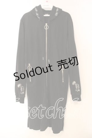 画像: NieR Clothing / ジップパーカーワンピース  ブラック O-25-12-15-078-PU-OP-IG-ZT520