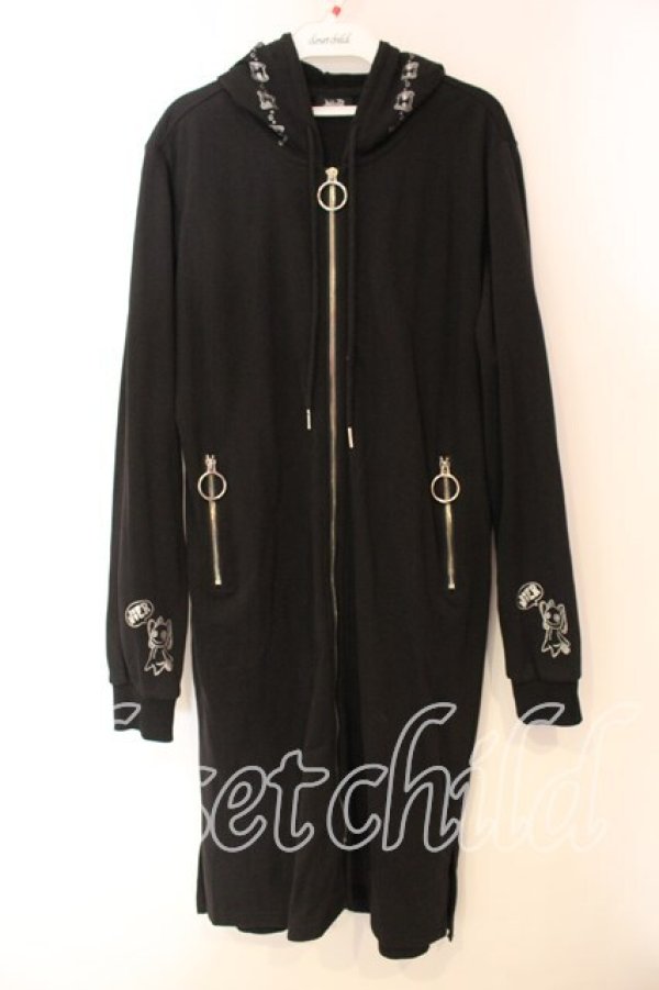 画像1: NieR Clothing / ジップパーカーワンピース  ブラック O-25-12-15-078-PU-OP-IG-OS (1)