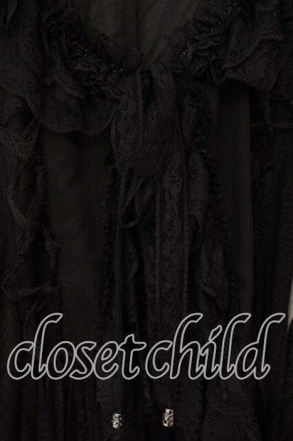 画像2: Qutie Frash / レースフリル着物カーデ  ブラック O-25-12-15-081-QU-TO-OW-OS (2)