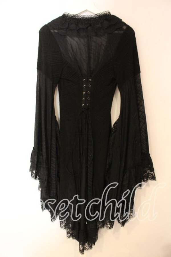 画像5: Qutie Frash / レースフリル着物カーデ  ブラック O-25-12-15-081-QU-TO-OW-OS (5)