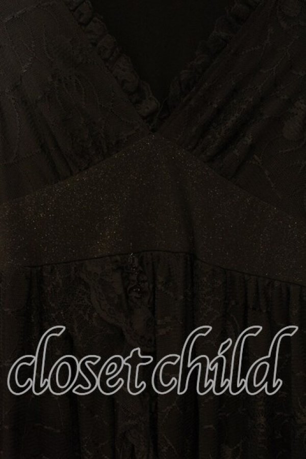 画像2: Qutie Frash / 蜘蛛メッシュ振袖ワンピース  ブラック O-25-12-15-082-QU-OP-OW-OS (2)