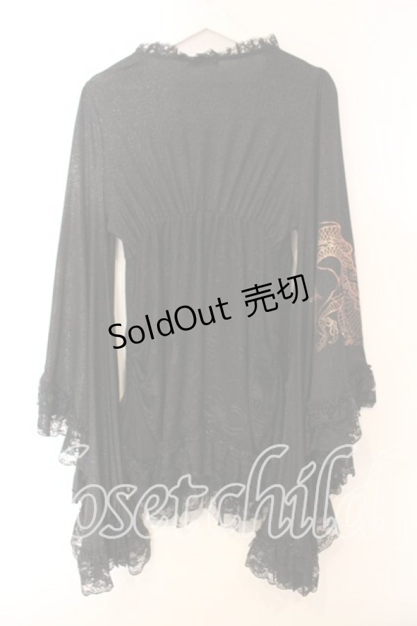 画像4: Qutie Frash / 蜘蛛メッシュ振袖ワンピース  ブラック O-25-12-15-082-QU-OP-OW-OS (4)