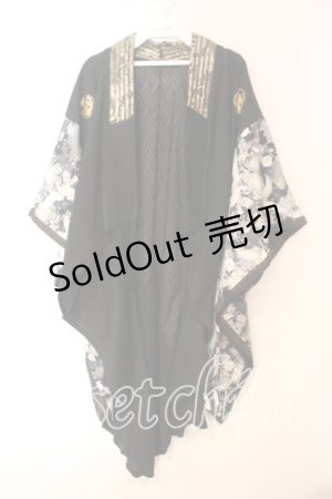 画像: Qutie Frash / バックメッシュ着物カーディガン  ブラック O-25-12-15-083-QU-TO-OW-OS