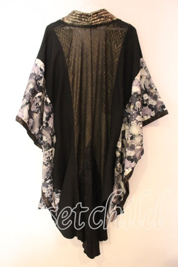 画像4: Qutie Frash / バックメッシュ着物カーディガン  ブラック O-25-12-15-083-QU-TO-OW-OS (4)