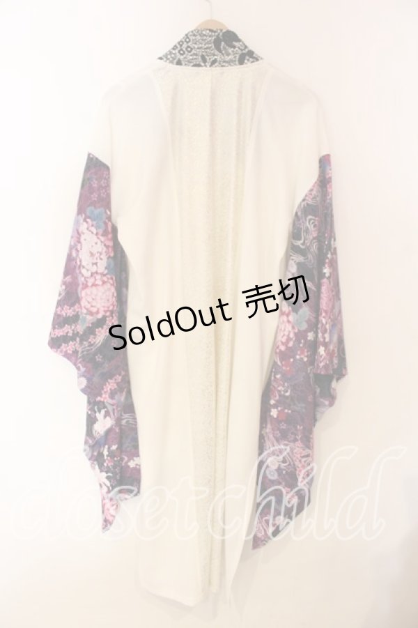 画像5: Qutie Frash / 和柄切替羽織  ホワイト×パープル O-25-12-15-085-QU-TO-OW-OS (5)